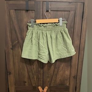 Sage Paperbag High Waisted Shorts